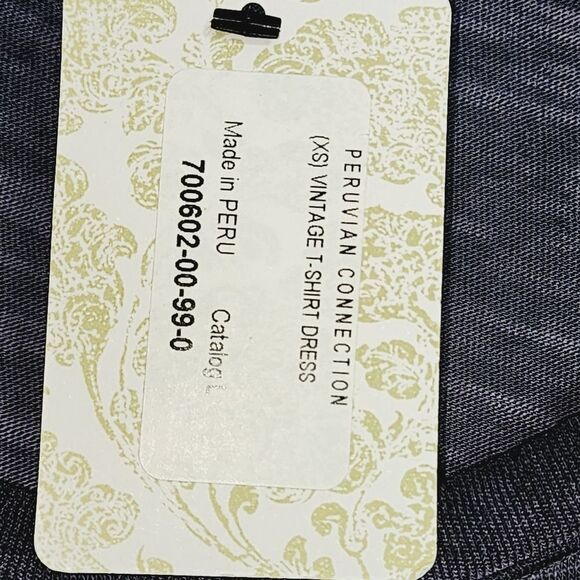 Peruvian Connection Vintage T-Shirt Dress New Blue Gray XS - Picture 6 of 6